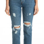 Levi's  Premium Wedgie Straight Jeans Distressed Ripped Destroyed Blue Size 27x28 Photo 0