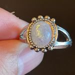 Simulated opal S925 silver ring size 8.75 Photo 4