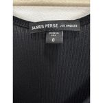 James Perse  Ribbed Knit Midi Dress Black Supima Cotton Stretch Minimalist US 0 Photo 7