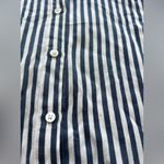 Paige  Blouse AVERY Button Down Shirt Stripes Navy White Short Sleeves L Photo 8