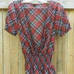 Fang red and black chiffon top Photo 2