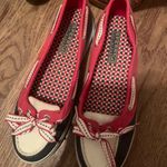 Sperry  flats spring red blue classic bow women’s casual nwt Photo 0