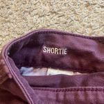 American Eagle  Outfitters Maroon Red Denim Distressed Stretch Shortie Jean Short Photo 11