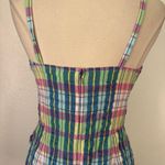 Calvin Klein Jeans Vintage 90s Plaid Calvin Klein Sleeveless Smocked Wrap Dress Photo 7