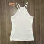 Nobull NWT  Women’s Ribbed Logo Halter Tank - Medium - White Photo 3