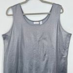 Chico's Metallic Silver Tank Top Women's Size XL 16 Sleeveless Shimmer Holiday Photo 2