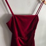 Windsor Red Velvet Bodycon Dress – Draped Mini – “All Eyes On You” – Size M Photo 2