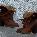 Charlotte Russe Fur Ankle Booties Size 6 Photo 0