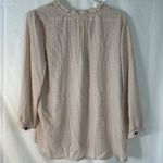 Eliane Rose  Light Pink Black Dotted Swiss Pin Tuck Placket Tunic Blouse‎ Size L Photo 2