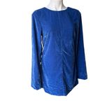 Free People NWT,  Chelsey Mini Dress Blue Velvet Open Back Bell Sleeves, Sz S Photo 4