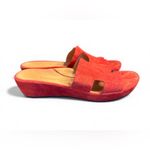 Etienne Aigner EA , Red Leather Slip-on Sandals Size 8 Photo 1