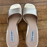 Steve Madden Tolly Square Toe Sandal Heel in Gold Photo 5