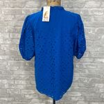 PRETTYGARDEN  Blue Eyelet Top Photo 4