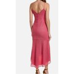 Aidan Mattox NWT  Aiden By Lace Maxi Dress Spaghetti Straps Keyhole Hi Low 4 Pink Photo 2