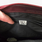1980s Vintage Burgundy Leather Crossbody Satchel – Luxe Structured Shoulder Bag Red Photo 9
