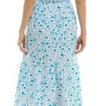 Draper James Cotton Poplin Ruffle Sleeve Sundress Blue White Paisley Size Small Photo 1