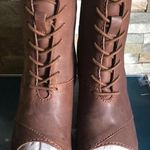 Seychelles Brown Leather Peep Toe Booties  Photo 1