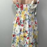 Urban Outfitters Positano Tropical Floral Button Front Midi Dress Large Vacation Photo 6