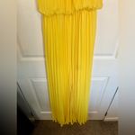Meghan LA Yellow  Fabulous Wild Orchid Pleat Jumpsuit Size L Photo 4