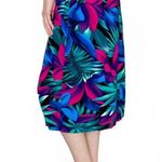 Kathie Lee Vintage Colorful Plant Tropical Printed Midi Skirt Photo 3