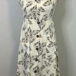 By Together By‎ Together Sleeveless Midi Dress Ruffle Neckline Button Palm Print - Small Photo 0