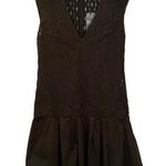 Thakoon NWT  Leather Collared Embroidered Cable Knit Sleeveless Combo Mini Dress Photo 2