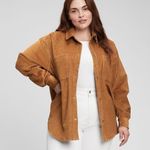 Gap NWT  Oversized Corduroy Shirt Women’s XXL Light Brown Tan Shacket Button Down Photo 0