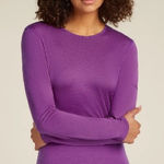ICEBREAKER Merino 200 Long Sleeve Crewneck Thermal Base Layer Purple/Pink Medium Purple Photo 0