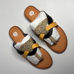 Yellow Box Wist Leather Thong Sandals in Natural Photo 1
