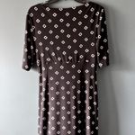 Ralph Lauren Lauren  10 Dress Black White Ruched Short Sleeve Diamond Timeless Photo 1