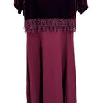 Elegant Burgundy velvet top lace detail 90s vintage tie back Dress 7 Y2K holiday Red Size undefined Photo 0