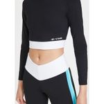 STAUD X NEW BALANCE Mock Neck Long Sleeve Crop Top Black and White Size S Photo 1