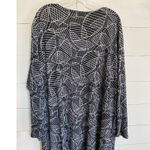 LuLaRoe  XL Kimono Duster Open Front Cardigan Black White Abstract Lightweight Photo 10