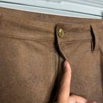 Faux-Suede Worn Luggage Slim Pants Brown Size 8 Chico's Size 1 Photo 2
