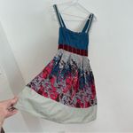 Urban Outfitters KIMCHI BLUE  UO Colorblock Bow Back Dress Blue Gray Floral 2010s Photo 11