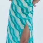 ZARA  Wavy Green Striped Midi Dress Photo 0