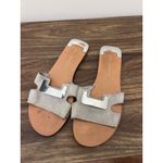Diane Von Furstenberg  DVF Silver Gray Suede Slide Sandals Women's Size 7.5 Photo 1