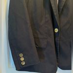 Talbots  black knit blazer size 14 Aberdeen with anchors lining notched collar Photo 3