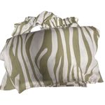 easel Wide Leg Abstract Zebra Ruffled Flutter Sleeve Sage White Jumpsuit S NWT Photo 6