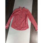 Tommy Hilfiger Red /White Striped Button Down Shirt M Classic Preppy Cherrygirl Photo 4