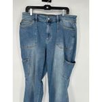 Judy Blue  90s Straight Cargo Jeans Womens 18W Blue High Rise Denim Medium Wash Photo 1