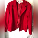 Sag Harbor  vintage Bright Red 100% Wool Blazer Jacket plus sz 16 single breasted Photo 2
