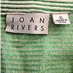 Joan Rivers  Knit Seersucker 3/4-Sleeve Pullover Top - Green and White, Size XL Photo 2