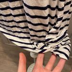 143 Story DONATING SOON! Navy & White Striped Cold Shoulder top Photo 1
