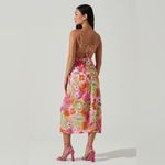 ASTR  Gabriella Midi Dress in Orange Purple Multi Size Small NWT Photo 9