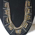 In Vogue Boho Black/Gold/Silver Beaded Layered 15"Chunky Choker Necklace Black Photo 1