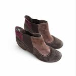 Earthies‎ Genoa Suede Ankle Booties Brown Burgundy Size 7.5 Comfort Heel Photo 1