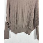 Nap Loungewear Wool Sweater One Size Knit Ribbed Dolman Sleeve Batwing Cozy Brown Photo 8
