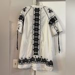 Odd Molly  White Embroidered Dress Tunic Swim Cover Up Lace Up Tie Black M Cotton Photo 1