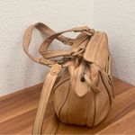 Cole Haan Vintage Camel Tan Leather Triple Compartment Satchel Crossbody Bag Photo 3